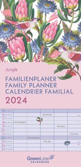 GreenLine Jungle 2024 Familienplaner - Wandkalender - Familien-Kalender