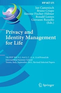 Produktbild: Privacy and Identity Management for Life