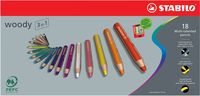 Bild vom Artikel Buntstift, Wasserfarbe & Wachsmalkreide - STABILO woody 3 in 1 - 18er Pack mit Spitzer - mit 18 verschiedenen Farben vom Autor 