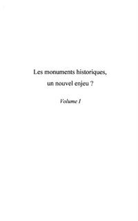 Produktbild: Monuments historiques un nouvel enjeu? t