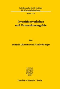 Produktbild: Investitionsverhalten und Unternehmensgr&ouml;&szlig;e.