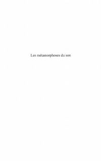 Produktbild: Les metamorphoses du son - matAcrialitAc imaginative de l'A
