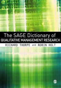 Produktbild: The SAGE Dictionary of Qualitative Management Research