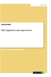 Produktbild: MFI regulation and supervision