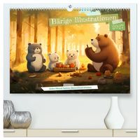 Produktbild: B&auml;rige Illustrationen (hochwertiger Premium Wandkalender 2027 DIN A2 quer), Kunstdruck in Hochglanz