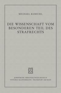 Produktbild: Die Wissenschaft vom Besonderen Teil des Strafrechts