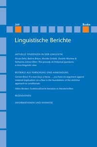 Produktbild: Linguistische Berichte Heft 269