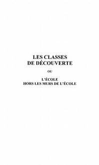 Produktbild: Classes de decouverte les