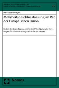 Produktbild: Mehrheitsbeschlussfassung im Rat der Europ&auml;ischen Union