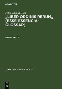 Produktbild: "Liber ordinis rerum" (Esse-Essencia-Glossar)