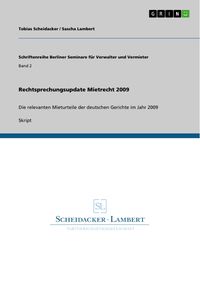 Produktbild: Rechtsprechungsupdate Mietrecht 2009