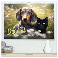 Produktbild: Dackel - tierische Freundschaften mit Herz (hochwertiger Premium Wandkalender 2027 DIN A2 quer), Kunstdruck in Hochglanz