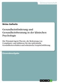 Produktbild: Gesundheitsf&ouml;rderung und Gesundheitsberatung in der klinischen Psychologie