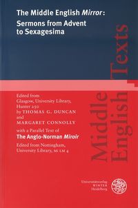 Produktbild: The Middle English 'Mirror': Sermons from Advent to Sexagesima