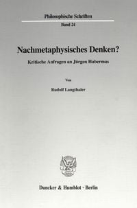 Produktbild: Nachmetaphysisches Denken?
