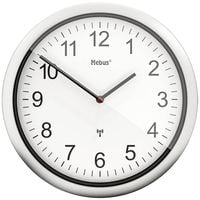 Produktbild: Mebus 19809 Funk Wanduhr 25cm x 40mm Silber Leisegang-Uhrwerk
