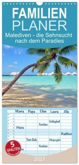 Produktbild: Familienplaner 2027 - Malediven - die Sehnsucht nach dem Paradies mit 5 Spalten (Wandkalender, 21 x 45 cm) CALVENDO