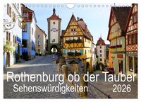 Produktbild: Rothenburg ob der Tauber. Sehensw&uuml;rdigkeiten. (Wandkalender 2026 DIN A4 quer), CALVENDO Monatskalender