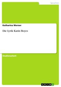 Produktbild: Die Lyrik Karin Boyes