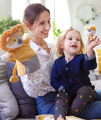 HABA - Handpuppe Löwe mit Baby