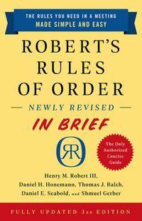 Produktbild: Robert's Rules of Order Newly Revised in Brief, 3rd Edition