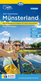 Produktbild: BVA ADFC Regionalkarte M&uuml;nsterland, mit Knotenpunkten 1:75.000