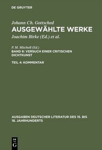 Produktbild: Versuch einer Critischen Dichtkunst. Kommentar
