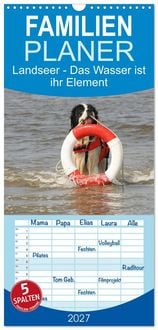 Produktbild: Familienplaner 2027 - Landseer - Das Wasser ist ihr Element mit 5 Spalten (Wandkalender, 21 x 45 cm) CALVENDO