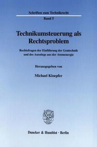 Produktbild: Technikumsteuerung als Rechtsproblem