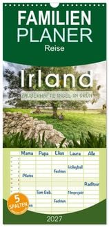 Produktbild: Familienplaner 2027 - Irland - Zauberhafte Insel in gr&uuml;n mit 5 Spalten (Wandkalender, 21 x 45 cm) CALVENDO