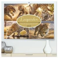 Produktbild: Leoparden. Meister der Jagd im seidigen Fleckenfell (hochwertiger Premium Wandkalender 2027 DIN A2 quer), Kunstdruck in Hochglanz