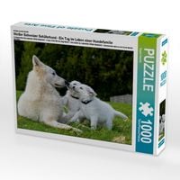 Produktbild: CALVENDO Puzzle Ein Motiv aus dem Kalender Wei&szlig;er Schweizer Sch&auml;ferhund - Ein Tag im Leben einer Hundefamilie | 1000 Teile Lege-Gr&ouml;&szlig;e 64x48cm Foto-Puzzle f&uuml;r gl&uuml;ckliche Stunden