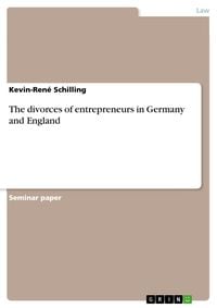 Produktbild: The divorces of entrepreneurs in Germany and England