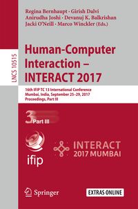Produktbild: Human-Computer Interaction &ndash; INTERACT 2017