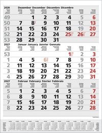 Produktbild: 3-Monats-Planer Comfort Grau 2027