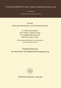 Produktbild: Programmplanung als Instrument der Stadtentwicklungsplanung