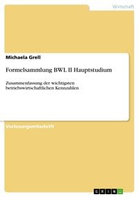 Produktbild: Formelsammlung BWL II Hauptstudium