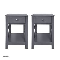 Produktbild: HTI-Living HTI-Living Nachttisch Hayet Grau 2er-Set HTI-Living Nachttisch Hayet Grau 2er-Set