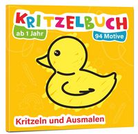 Produktbild: Mein erstes Kritzelbuch ab 1 Jahr: &uuml;ber 94 gro&szlig;e Motive - f&uuml;r Jungs und M&auml;dchen - Ausmalbuch - Ausmalen und kritzeln mit Spielzeug, Tiere, Fahrzeuge, Obst, Gegenst&auml;nde und vieles mehr