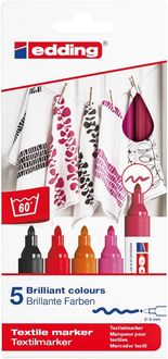 Produktbild: Edding 4500 Textilmarker 2-3mm 5er Set warme Farben
