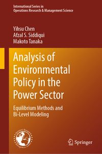 Produktbild: Analysis of Environmental Policy in the Power Sector