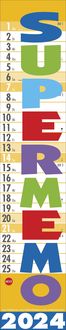 Bild vom Artikel Supermemo Kalender 2024. Streifenkalender fürs Büro. Langer Wandkalender mit einer Spalte zum Eintragen. Büro-Kalender 2024. Kalender vertikal zum vom Autor 