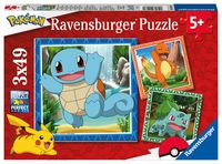 Produktbild: Puzzle Ravensburger PKM: Glumanda, Bisasam und Schiggy 3 X 49 Teile