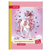 Produktbild: Klipp&Klar Grundschulaufgabenheft mit Tagesfarben A5 1 Wochen 2 Seiten Einhorn Beauty