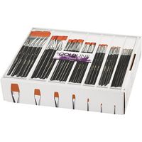 Produktbild: Creativ Company Gold Line Pinsel, Nr. 0+2+4+8+12+16+20, L 16,5-20 cm, B 1-7 mm, Flach, 7x12 Stk