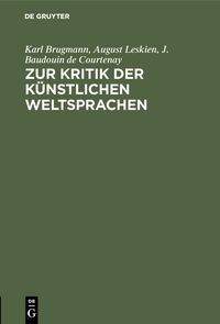 Produktbild: Zur Kritik der k&uuml;nstlichen Weltsprachen