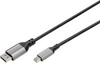 Produktbild: Digitus DisplayPort / Mini-DisplayPort Anschlusskabel DisplayPort Stecker, Mini DisplayPort Stecker 2 m Schwarz DB-340106-020-S Geschirmt