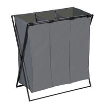 Produktbild: W&auml;schesammler Mod. Trio XL Grau, mit drei F&auml;chern