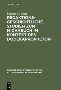Produktbild: Redaktionsgeschichtliche Studien zum Michabuch im Kontext des Dodekapropheton