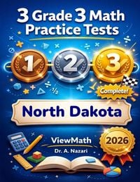 Produktbild: 3 North Dakota NDSA Grade 3 Math Practice Tests